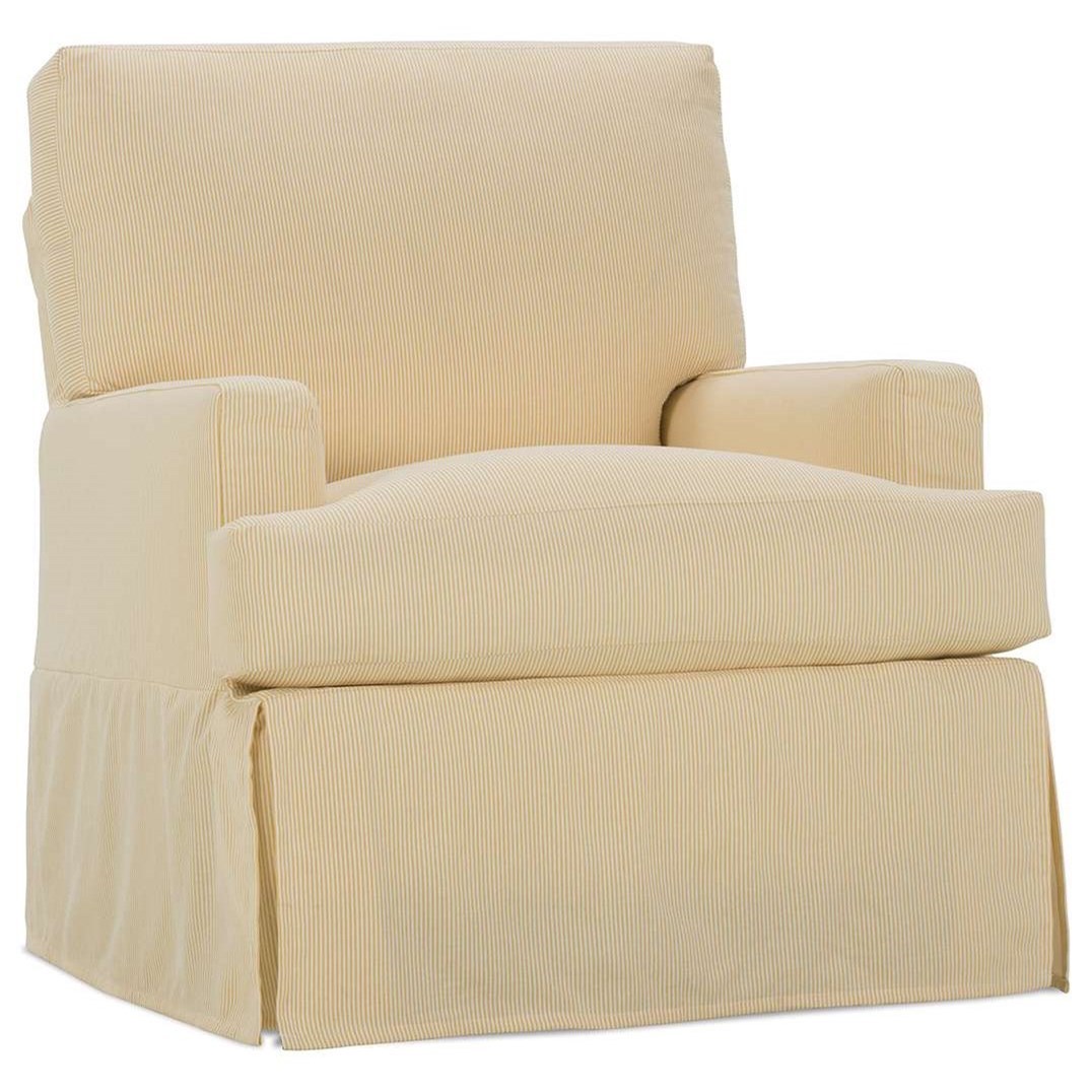 Rowe Sadie Casual Small Swivel Glider Chair with Slipcover Reeds